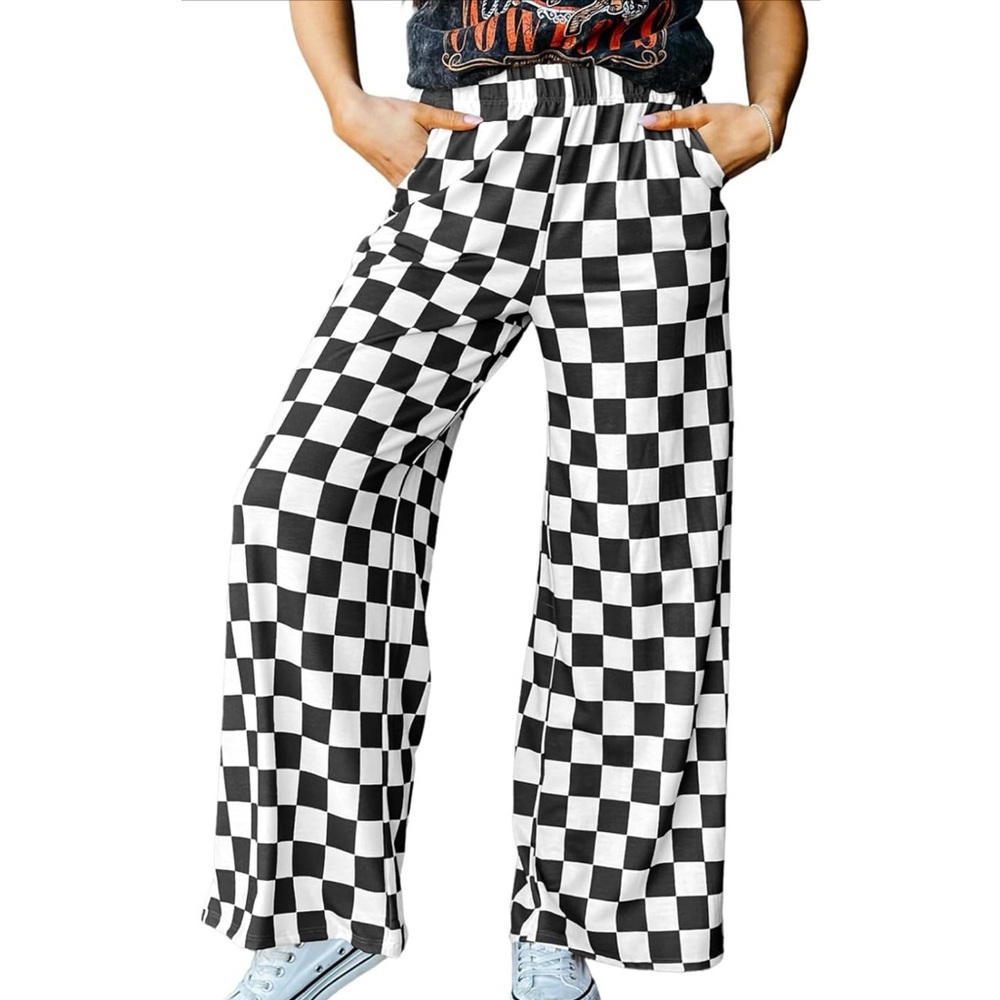 Star Blvd - Black + White Checkered Pants